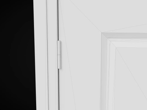 Low Poly Door wooden 3D Model