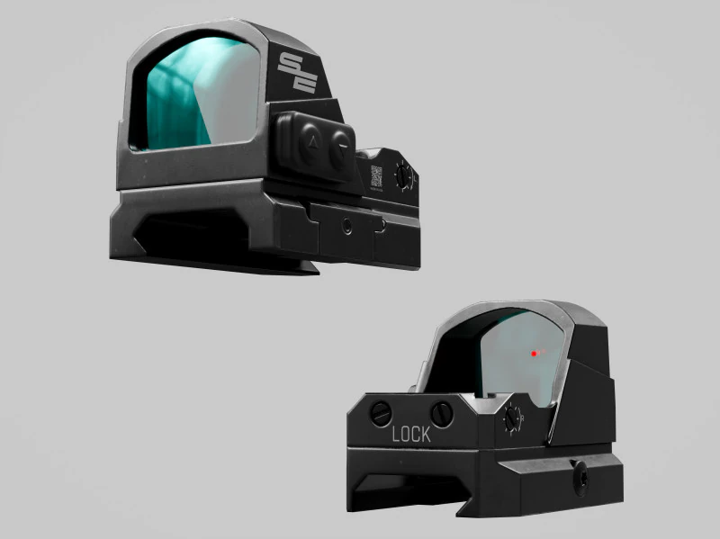 Приціл Red Dot 3D Модель .c4d .max .obj .3ds .fbx .stl .blend