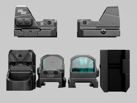 Red Dot Scope 3D Model