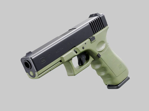 Pistola Glock 17 OD verde Modello 3D