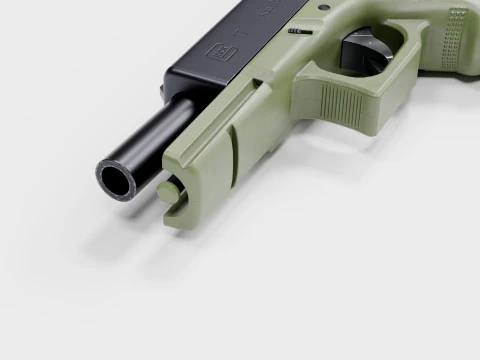 Pistola Glock 17 OD verde Modello 3D