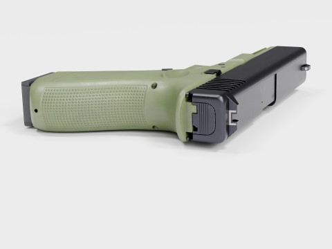 Glock 17 OD Green Pistol 3D Model