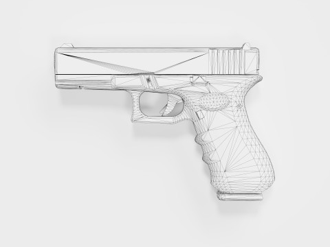 Glock 17 OD Green Pistol 3D Model