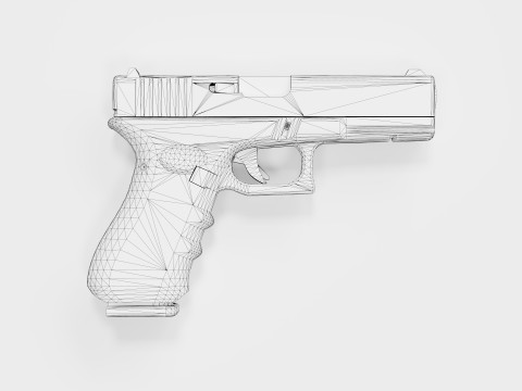 Glock 17 OD Green Pistol 3D Model