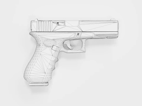 Pistola Glock 17 OD verde Modello 3D