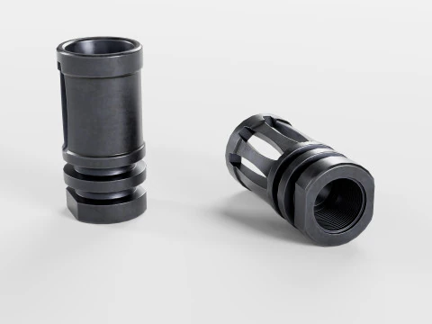 A2 Birdcage Flash Hider 556 - 223 3D Model