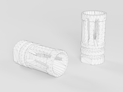 A2 Birdcage Flash Hider 556 - 223 Modelo 3D