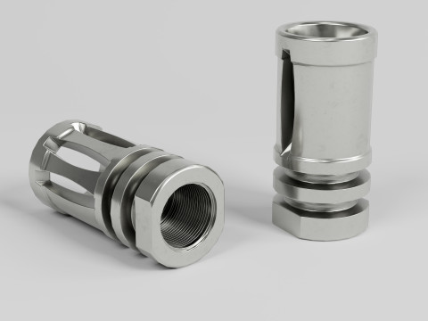 A2 Birdcage Flash Hider 556 - 223 3D Модель