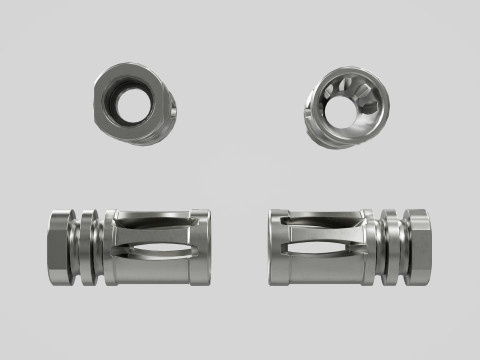 A2 Birdcage Flash Hider 556 - 223 3D Модель