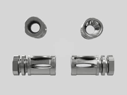 A2 Birdcage Flash Hider 556 - 223 3D Model