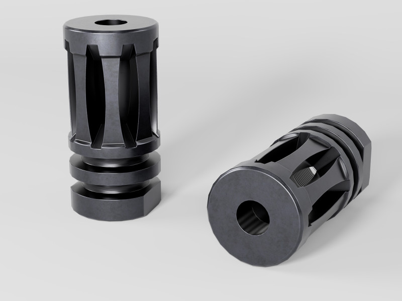 A2 Muzzle Brake 556 - 223 3D Модель .c4d .max .obj .3ds .fbx .stl .blend