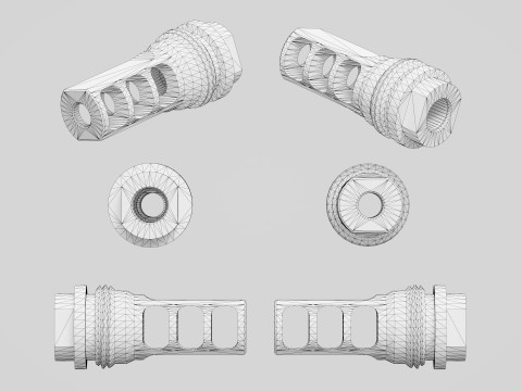 SilencerCo ASR Muzzle Brake 3D 모델