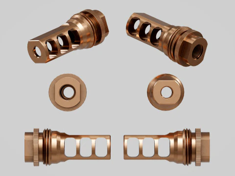 SilencerCo ASR Muzzle Brake Heat Treat 3D Model
