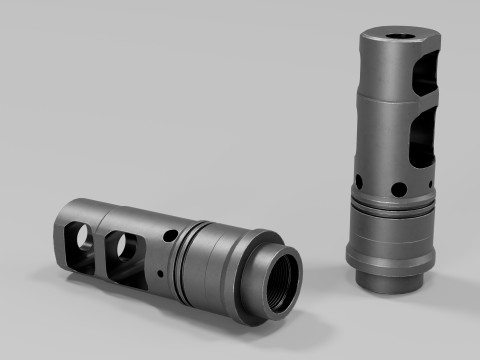 SFMB-338 SOCOM Muzzle Brake Suppressor Adapter 3D Модель
