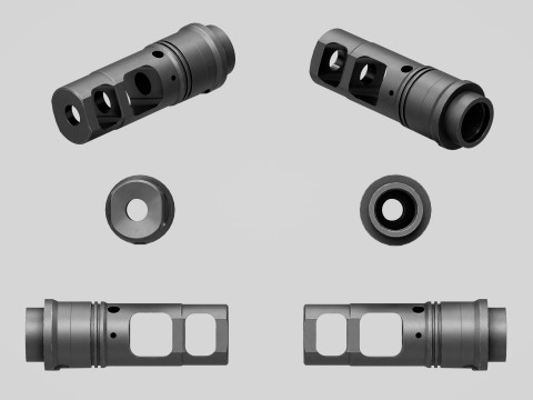 SFMB-338 SOCOM Muzzle Brake Suppressor Adapter 3D Модель