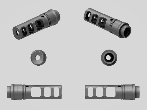 SFMB-338 SOCOM Muzzle Brake Suppressor Adapter 3D मॉडल