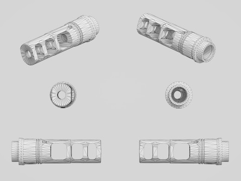 SFMB-338 SOCOM Muzzle Brake Suppressor Adapter 3D मॉडल