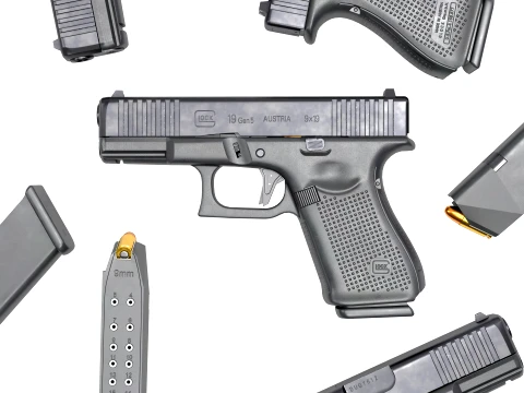 Glock-19 Pistol 3D Model