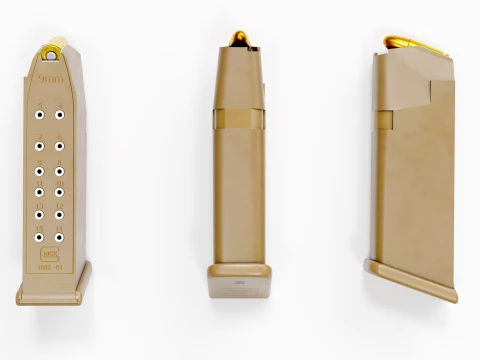 Glock-19 FDE Pistol 3D Model
