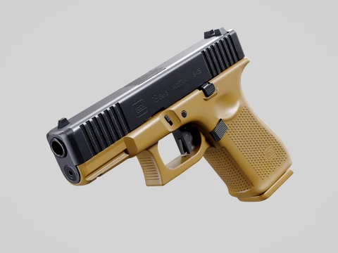 Glock-19 FDE Pistol 3D Model