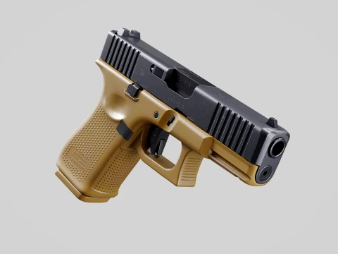Glock-19 FDE Pistol 3D Model