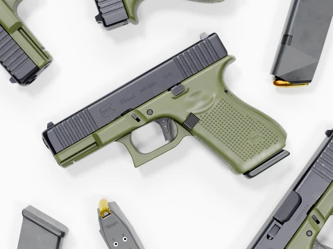 Glock-19 OD Green 3D Model