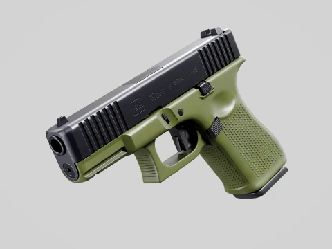 Glock-19 OD Green 3D Model