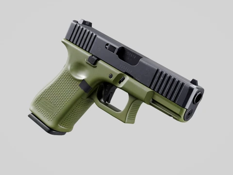 Glock-19 OD Green 3D Model