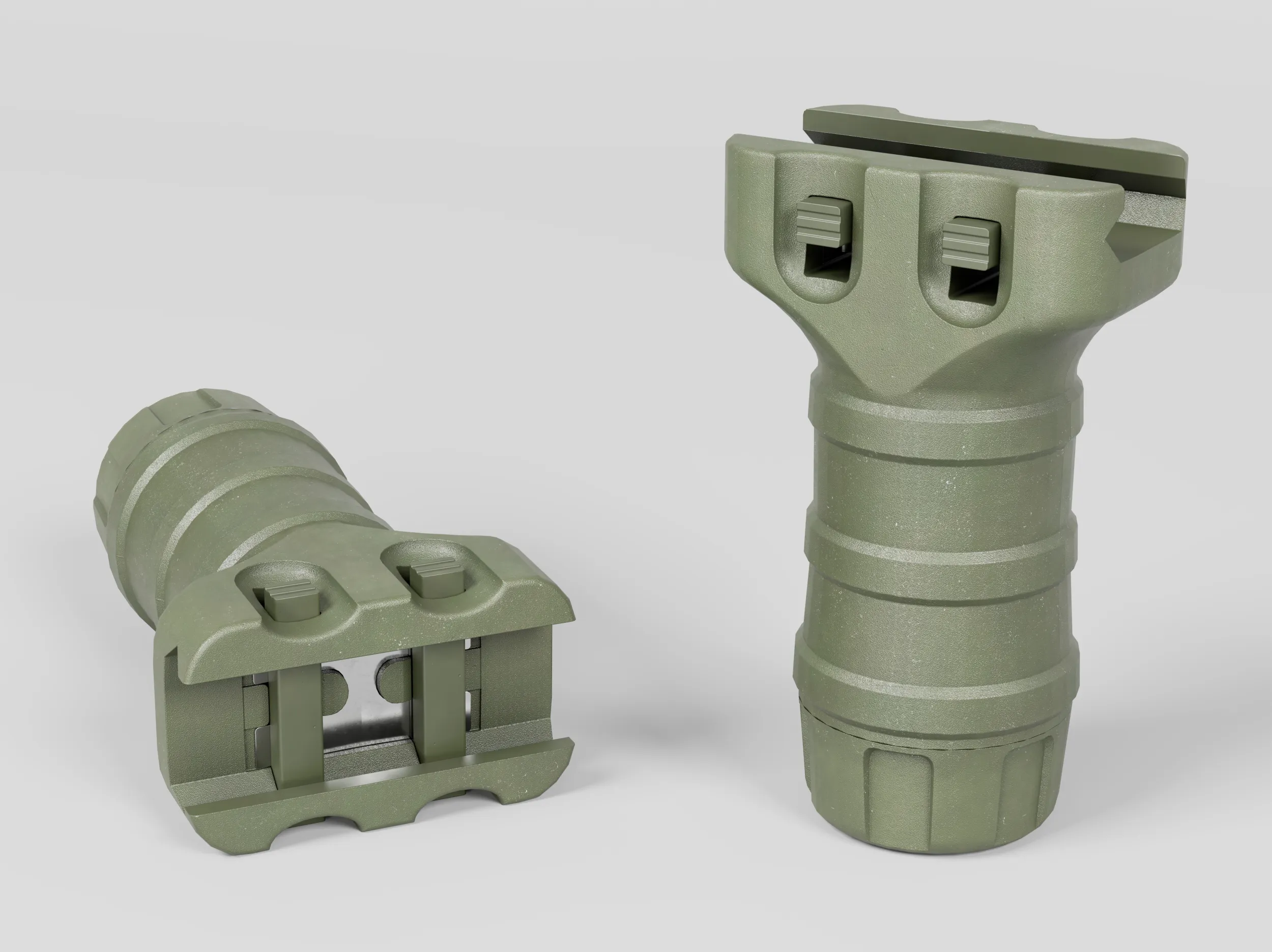 TangoDown Stubby Vertical Fore Grip OD Green 3D Model .c4d .max .obj .3ds .fbx .stl .blend 