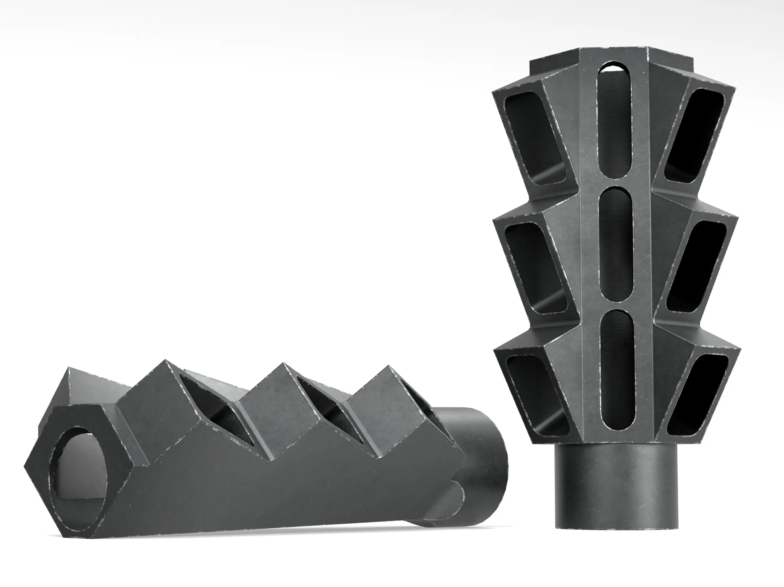 V6 MUZZLE BRAKE 3D Model .c4d .max .obj .3ds .fbx .stl .blend 