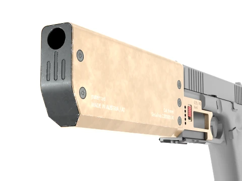 Soppressore di sviluppo Fischer per Glock 19 Gen5 FDE Modello 3D