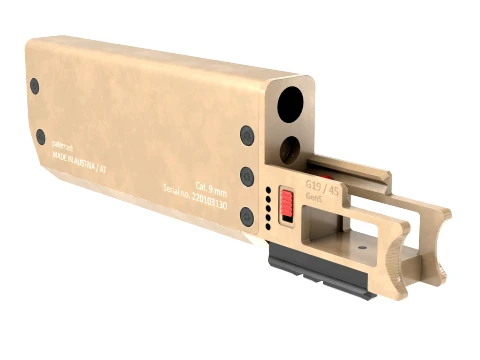 Fischer Development Suppressor for Glock 19 Gen5 FDE 3D Model