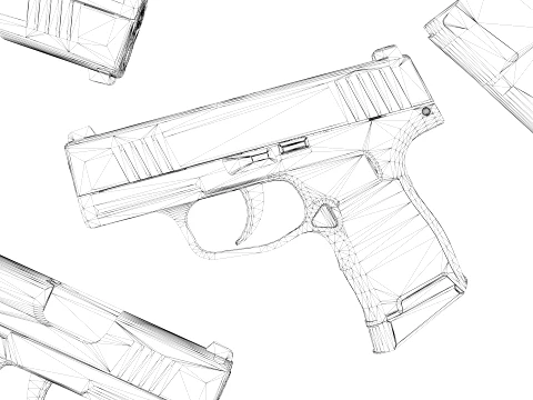 Compact Tactical Pistol 3D Model