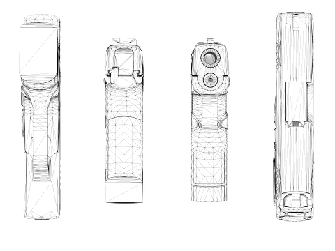 Compact Tactical Pistol 3D Model