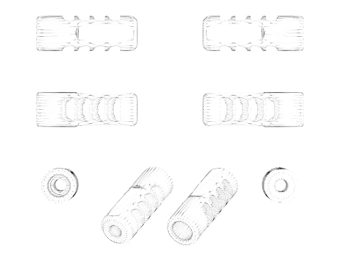 TI PRO 4 Muzzle Brake 3D Model