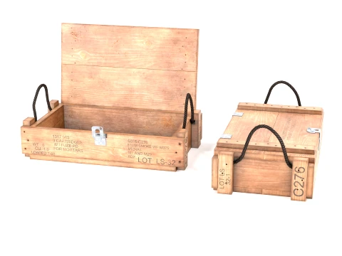 Wooden Ammo Box 3D Model
