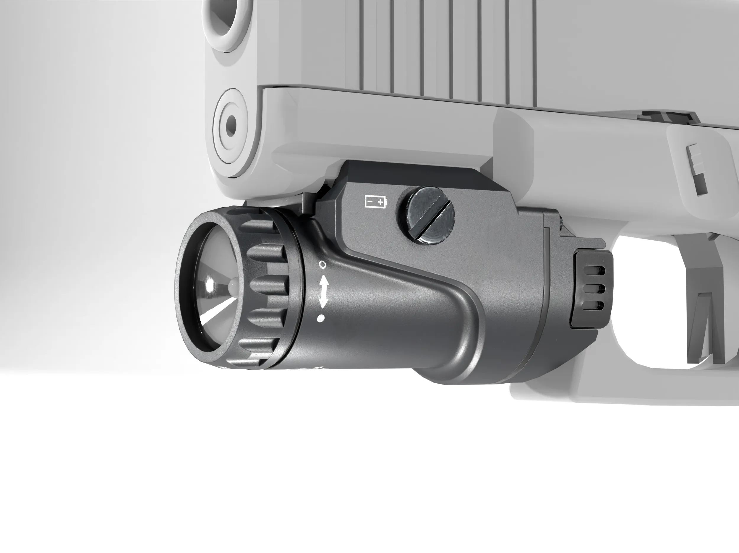 Compact Weapon Mounted Light 3D Model .c4d .max .obj .3ds .fbx .stl .blend 