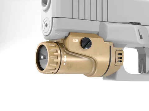 Compact Weapon Mounted Light FDE 3D Model