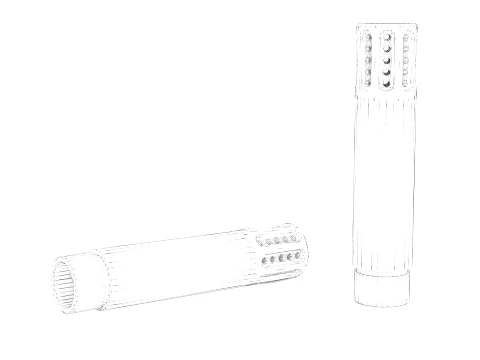 GunTec Muzzle Brake with Slip-Over Barrel Shroud 3D Model