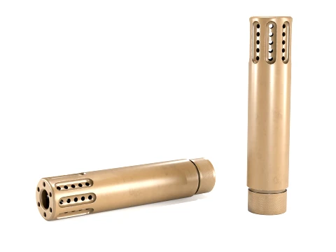 GunTec Muzzle Brake with Slip-Over Barrel Shroud FDE 3D Model
