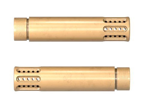 GunTec Muzzle Brake with Slip-Over Barrel Shroud FDE 3D Model