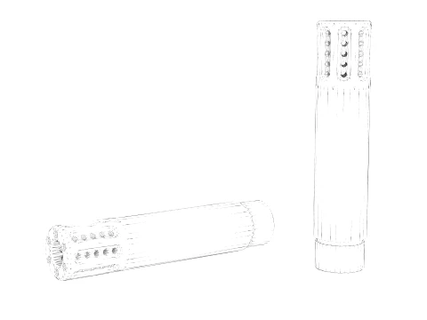 GunTec Muzzle Brake with Slip-Over Barrel Shroud FDE 3D Model