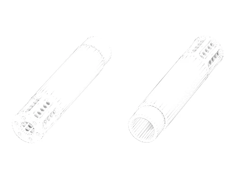 GunTec Muzzle Brake with Slip-Over Barrel Shroud FDE 3D Model