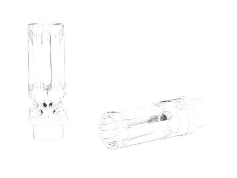 WARCOMP 556 CTN 1-2-28 Closed-Tine Flash Hider 3D Model