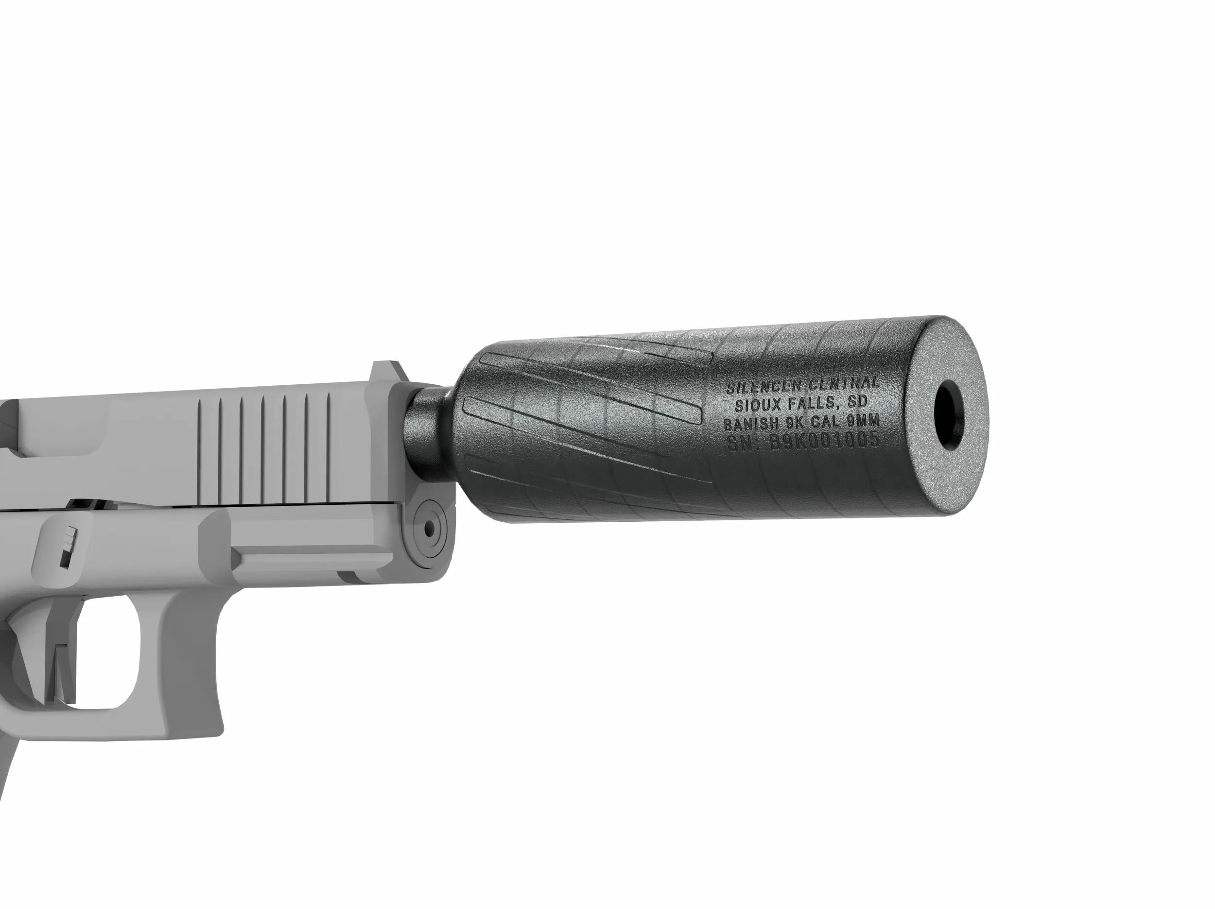 Banish 9k Suppressor 3D Model .c4d .max .obj .3ds .fbx .stl .blend 