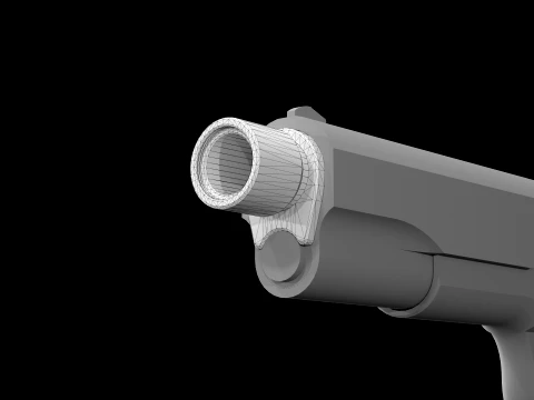 NIGHTHAWK CUSTOM - 1911 45 ACP Threaded Barrel 3D Model