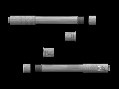 NIGHTHAWK CUSTOM - 1911 45 ACP Threaded Barrel 3D Model