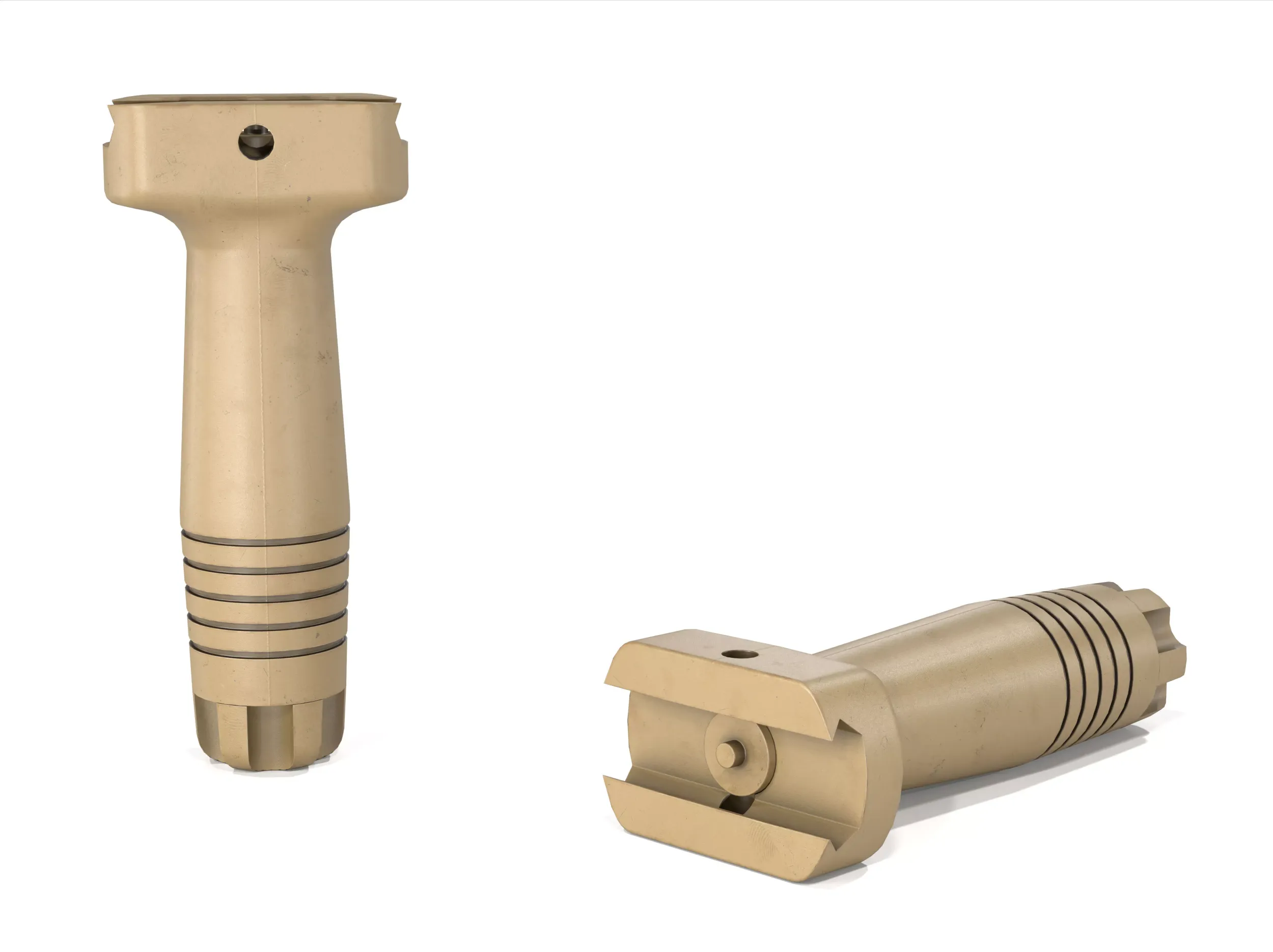 Lancer Tactical Nylon Polymer Picatinny Vertical Foregrip FDE 3D Model .c4d .max .obj .3ds .fbx .stl .blend 