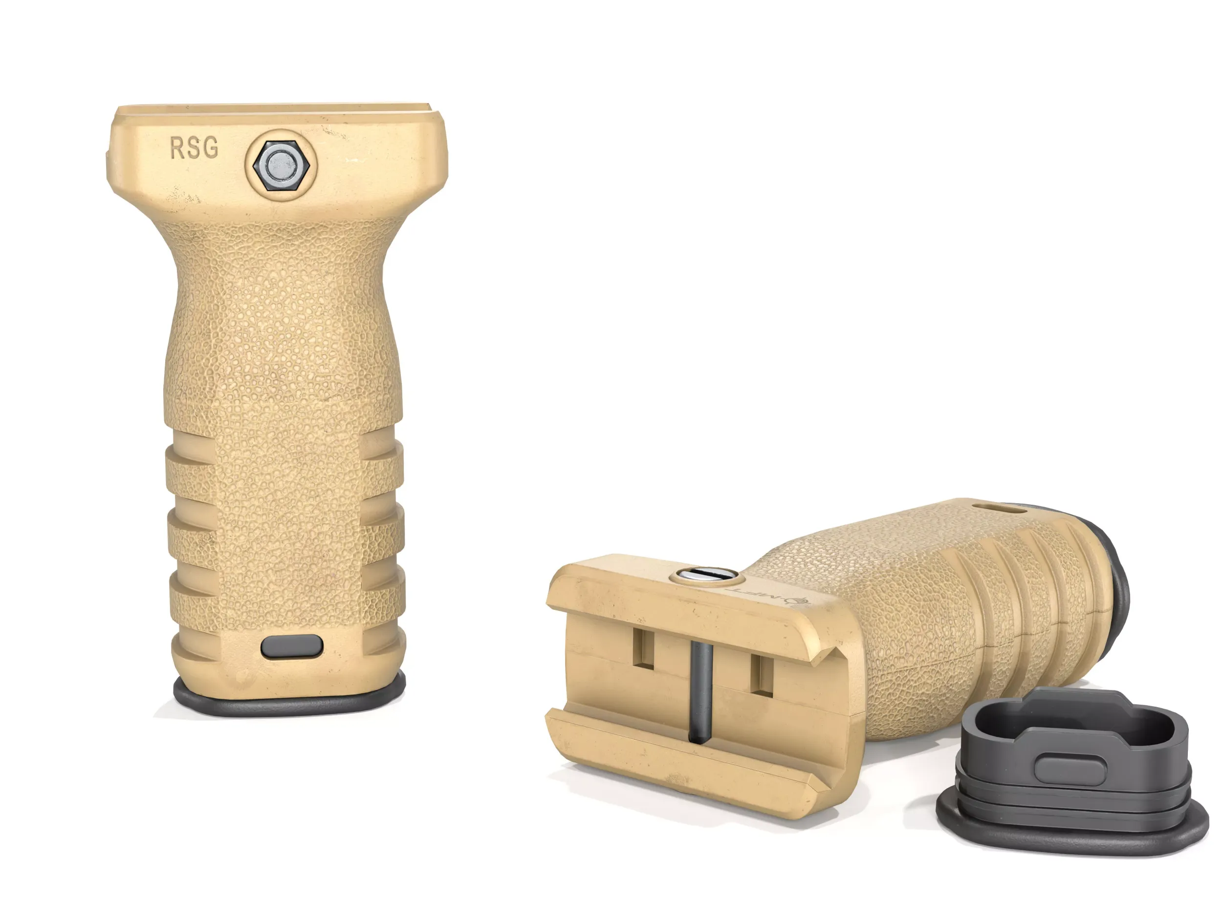 MFT React Short Vertical Grip Foregrip FDE 3D Model .c4d .max .obj .3ds .fbx .stl .blend 