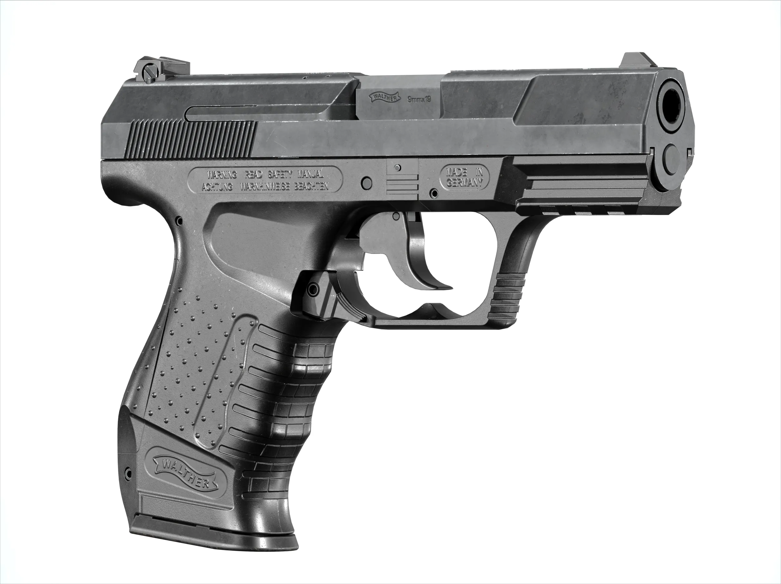 Walther P99 Pistol 3D Model .c4d .max .obj .3ds .fbx .stl .blend 